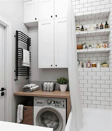 The bathroom laundry room optimizes a limited area through simple basic style. 20 Brilliant Laundry Room Ideas for Small Spaces ...