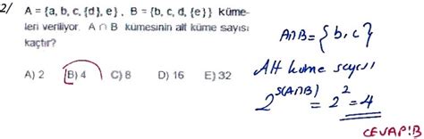 Esen yayınları 9.sınıf matematik soru bankası kümeler konusu test 1