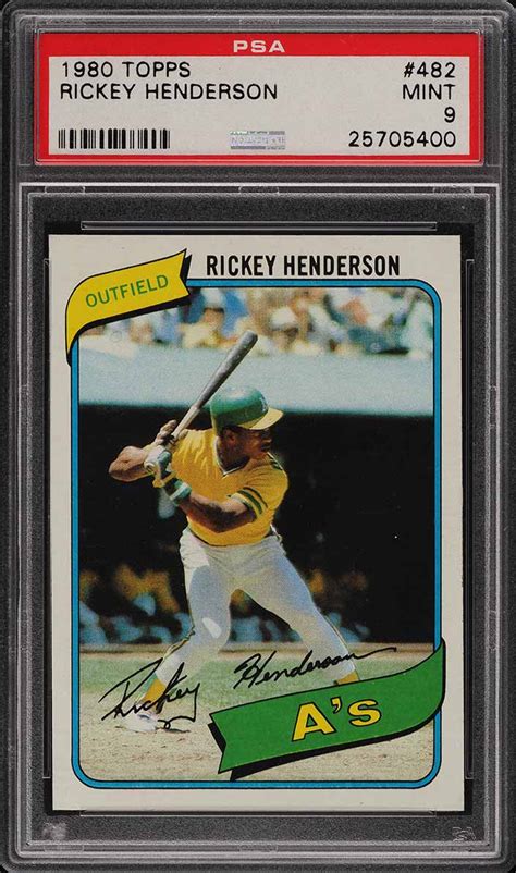 Are you selling rickey henderson rookie cards? 1980 Topps Rickey Henderson ROOKIE RC #482 PSA 9 MINT ...