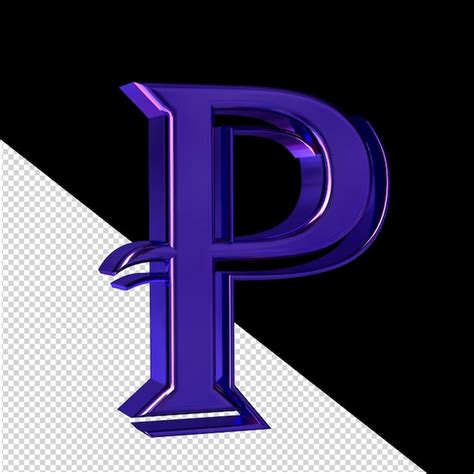 Premium Psd Purple Symbol View From Left Letter P