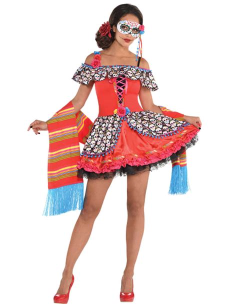 Kleurrijk Doodskop Dia De Los Muertos Kostuum Voor Vrouwen Volwassenen Kostuumsen Goedkope