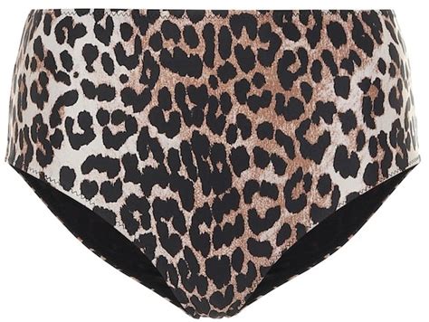Ganni Leopard Print Bikini Bottoms Shopstyle Two Piece Swimsuits