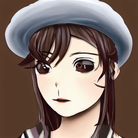 prompthunt rindou radical dream art girl with short brown hairm wearing a beret white shirt