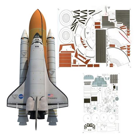 Papercraft 3d Model Space Ship Paper Space Rocket Digital Etsy In