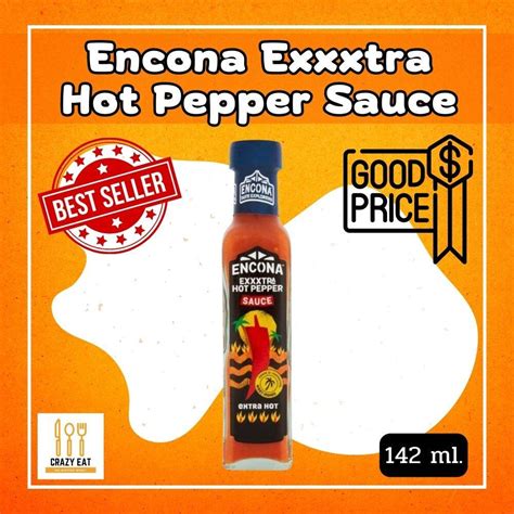 Best Seller Encona Exxxtra Hot Pepper Sauce 142 Ml ออนโคน่า ซอสพริกชนิดเผ็ดมาก 142มล Ready To