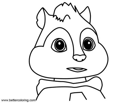 Simple Alvin And The Chipmunks Coloring Pages Free