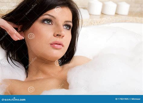 Attractive Brunette Relax Taking A Bath Stock Image Image Of Health Naked 17831905