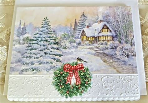 Carol Wilson Winter Scene Holiday Christmas Note Cards In