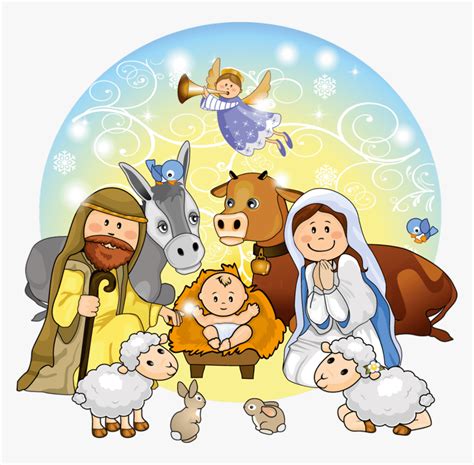Cute Christmas Nativity Scene Clip Christmas Nativity Cartoon Hd Png