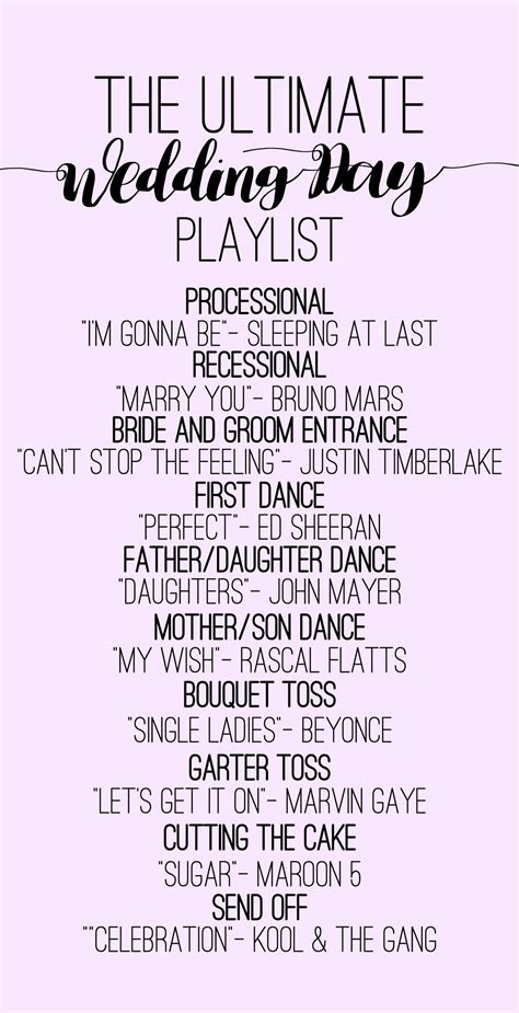 Printable Wedding Song Checklist