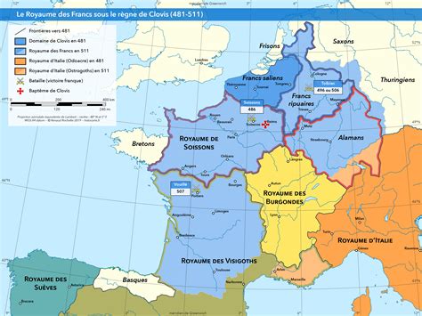 Le Royaume Des Francs Sous Clovis Carte Histoire Histocarte