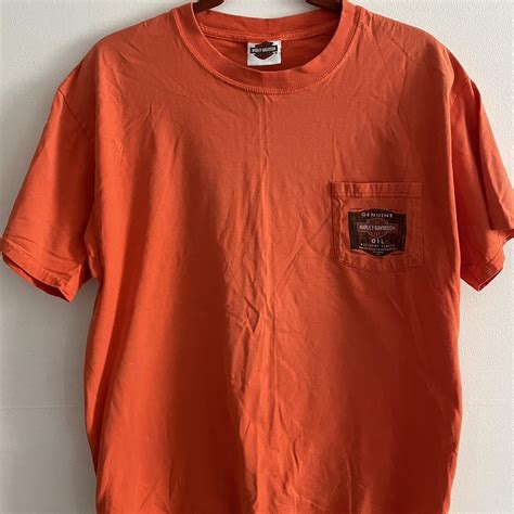 Harley Davidson Men S Orange T Shirt Depop
