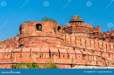 Delhi Gate Of Agra Fort Unesco Heritage Site In India Stock Image