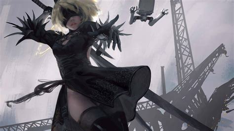 Nier Automata Yorha 2b Panting Uhd 4k Wallpaper Pixelz