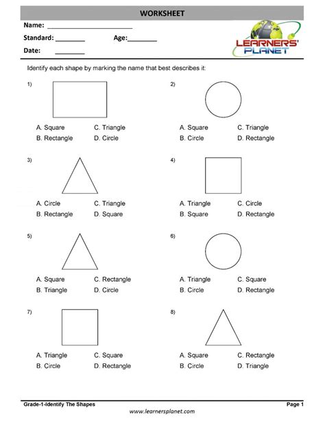 Geometry Printable Worksheet