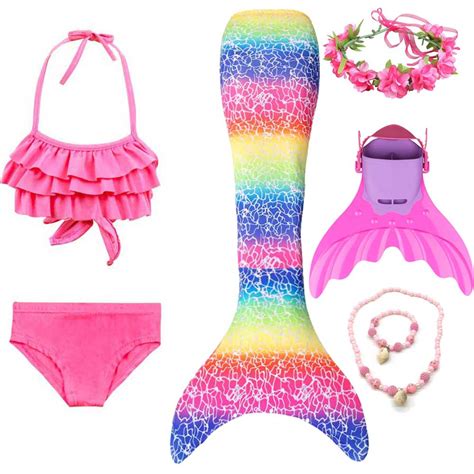 Buy Girls Mermaid Tail For Swimming Cosplay Swimsuit Kids Sparkle