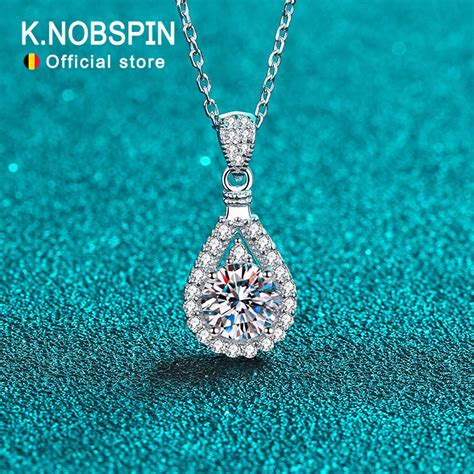 Knobspin D Vvs1 Moissanite Pandent Necklace For Woman Wedding Jewely