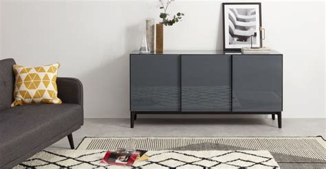 Silas Sideboard Smoked Grey Glass Led Furniture Living Room Furniture Furniture