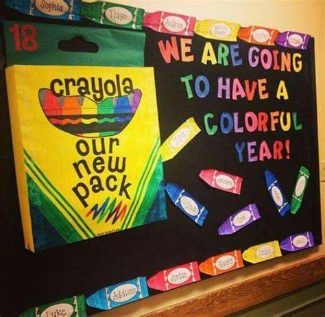 Crayola Crayon Theme Bulletin Board Kindergarten Bulletin Boards