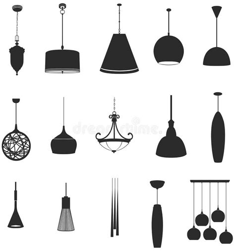 Sets Of Silhouette Lamps 2 Create By Vector Stock Vector