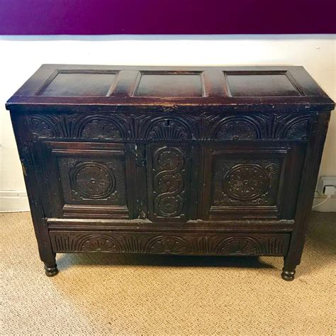 17th Century Three Panel Coffer Antique Chests And Coffers Hemswell