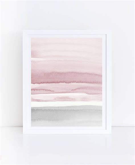 Blush Pink And Grey Abstract Art Watercolor Printable Art Grey Abstract