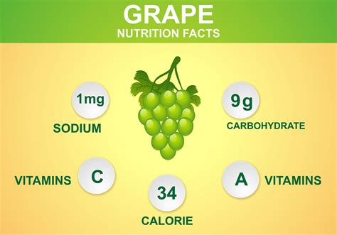 Grape Nutrition Facts Vector 163854 Vector Art At Vecteezy