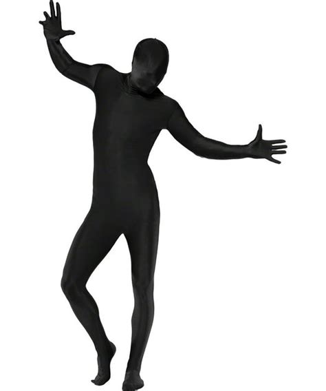 Full Body Lycra Spandex Zentai Suit With Hood Mask Black Skin Tight