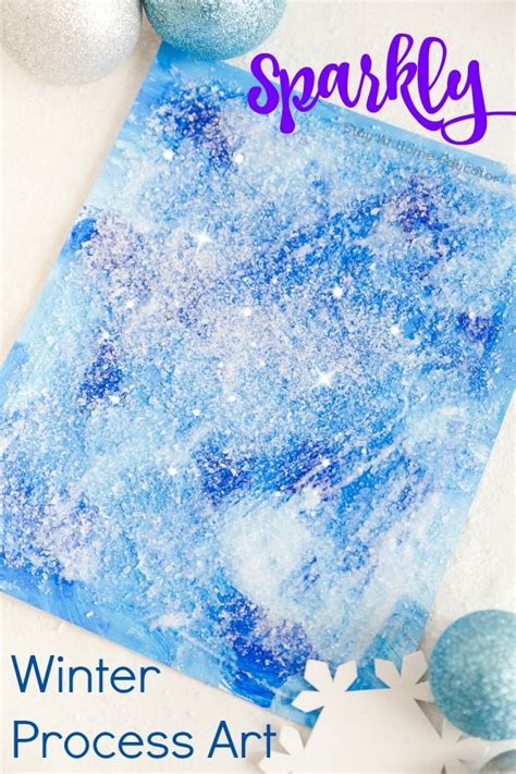 Sparkly Winter Paintings Make Gorgeous Winter Process Art