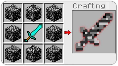 How To Craft A Bedrock Sword Secret Recipe Overpowered Minecraft 113 Crafting Recipe Youtube