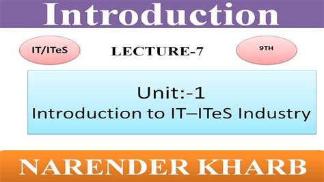 Introduction To Itites Industry 9th Use Of It It Ites Youtube