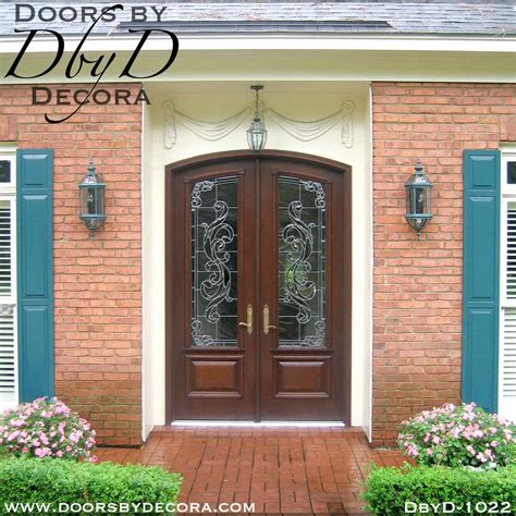 Custom Estate Leaded Glass Double Entry Doors Wood Doors By Decora