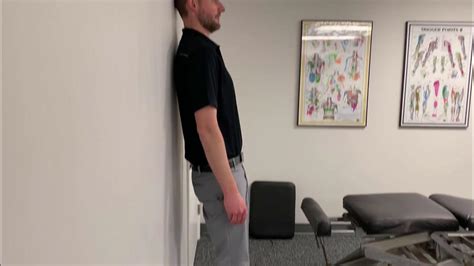 Chin Tuck On Wall Neck Strengthening Youtube