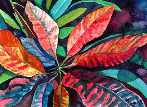 Colorful Tropical Leaves 2 Painting By Marionette Taboniar Pixels