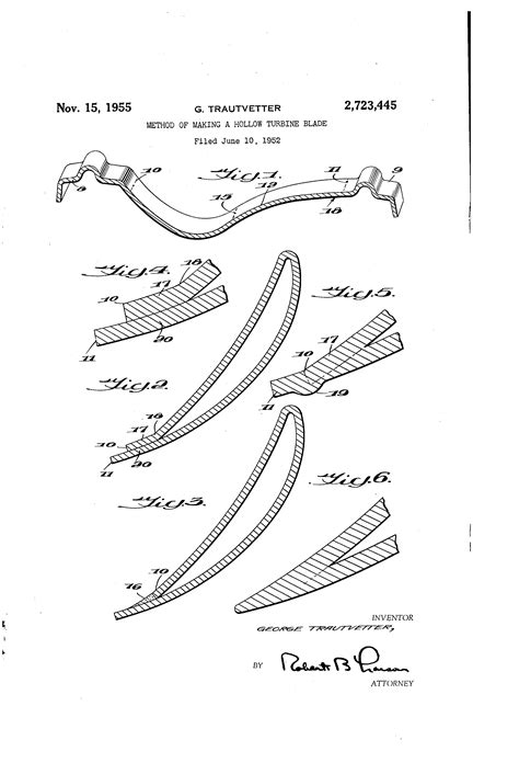 Patent US2723445 - Method of making a hollow turbine blade - Google