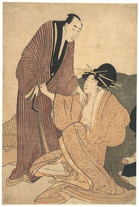 kitagawa utamaro japón 1754 1806 partiendo de los amantes cortesana y su amante ca 1800