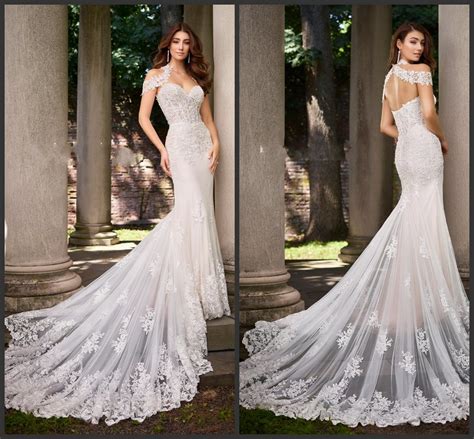 China Sleeveless Bridal Gown Lace Tulle Sequins Mermaid Wedding Dress