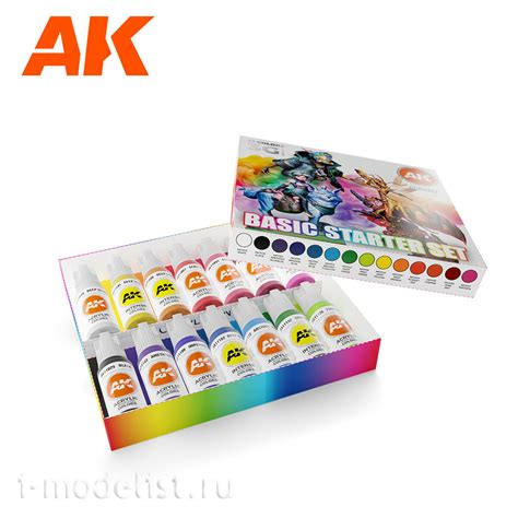 Ak11775 Ak Interactive Набор акриловых красок Базовый стартовый набор 14 цветов выбранных