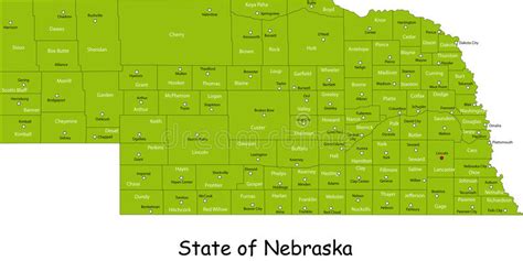 Mapa De Nebraska Ilustração Do Vetor Ilustração De Naturalizado 10284370