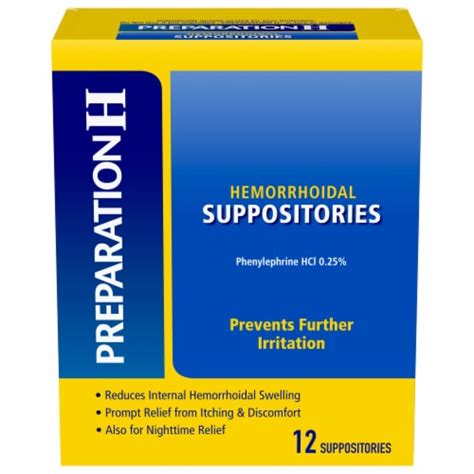 Preparation H Hemorrhoid Itching And Discomfort Relief Suppositories