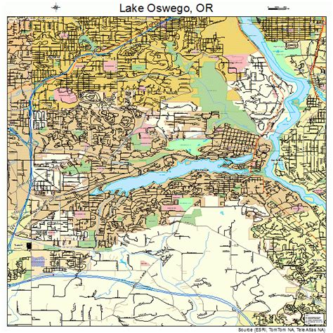 Lake Oswego Oregon Street Map 4140550