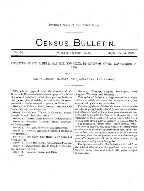 Fillable Online 2 Census Bulletin 90 Population By Sex General Nativity And Color By