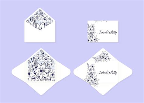 Wedding Envelope Template With Lilies 10935251 Vector Art At Vecteezy