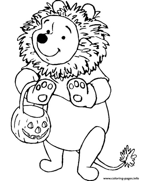 The largest collections of free coloring pages for kids to print and download! Print Winnie the Pooh as a lion disney halloween coloring ...