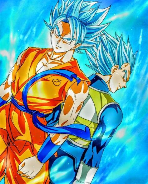 The hints of blue and purple that denote the. Super Saiyan blue Goku and Vegeta by killerbee2002 on ...