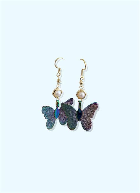 Iridescent Pearl Butterfly Dangle Earrings Jewelry Azazie