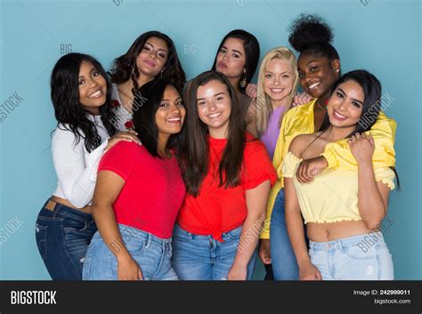 Large Group Teen Girls Image Photo Free Trial Bigstock