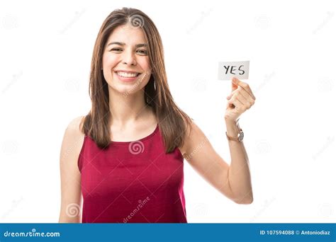 Beautiful Woman Saying Yes Stock Photo Image Of Lifestyle 107594088