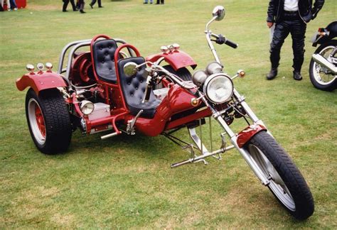 Red Chopper Trike Motorbike At Barnsley Custom And Classic Bike Show