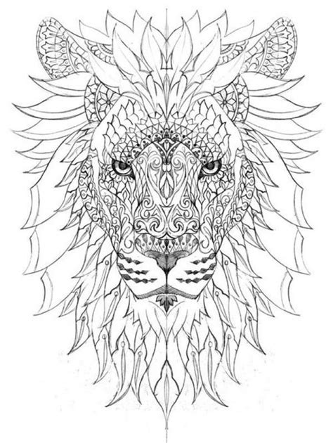 Impressive Dodle Art Of Lion Difficult Coloring Pages For Adults